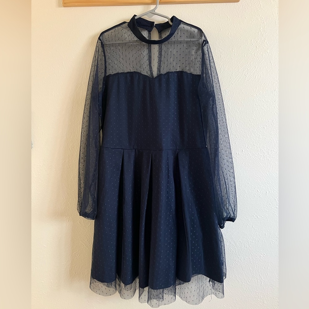Girls winter Navy Blue Dress